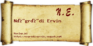 Nógrádi Ervin névjegykártya