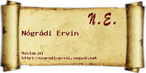 Nógrádi Ervin névjegykártya